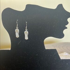 Elegant Silver Flip-Flop Earrings